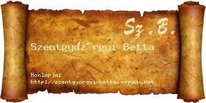 Szentgyörgyi Betta névjegykártya